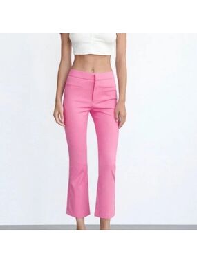 Zara hot flare Pink Ankle high waist pull on Pants size medium